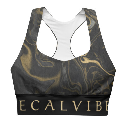 DECALVIBES Longline Sports Bra Sport BH Ultimate Liquid Color Gold & Black