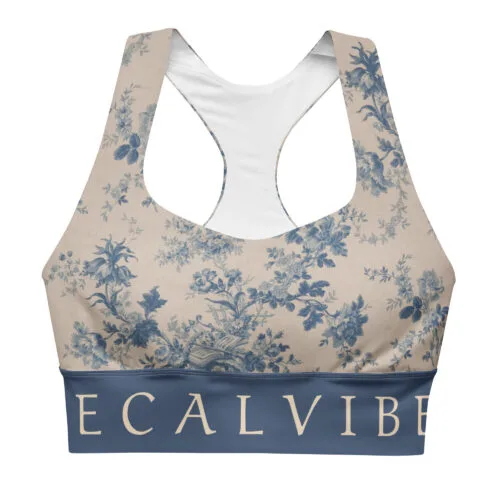 DECALVIBES Longline Sports Bra Sport BH Ultimate Pastell Plants