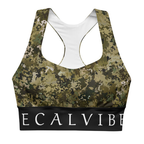 DECALVIBES Longline Sports Bra Sport BH Ultimate Forest Camouflage