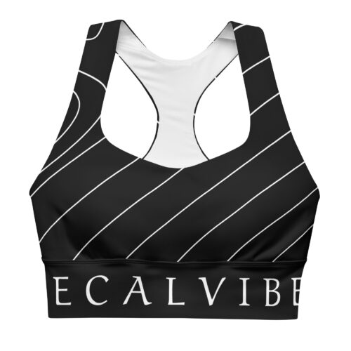 DECALVIBES Longline Sports Bra Sport BH Ultimate Curved Stripes Black