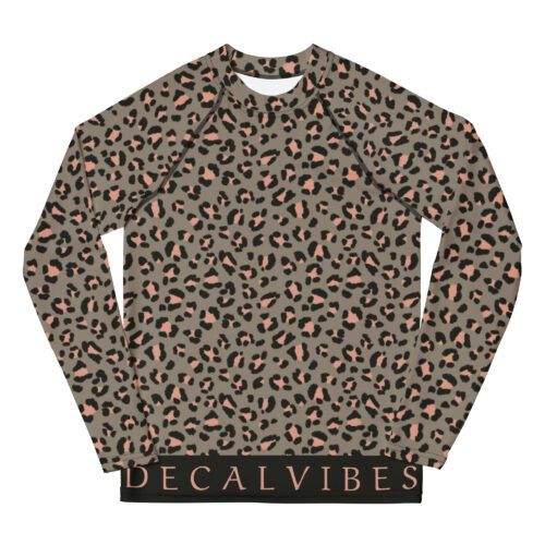 DECALVIBES Mädchen Rash Guard Compression Langarmshirt für Jugendliche Ultimate Leopard Grey