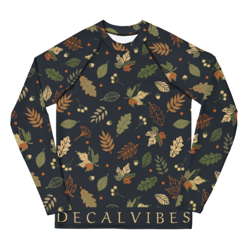 DECALVIBES Mädchen Rash Guard Compression Langarmshirt für Jugendliche Ultimate Autumn Leaves