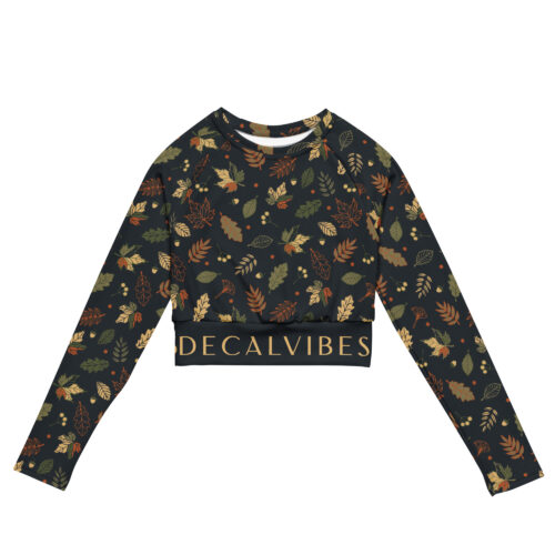 DECALVIBES Crop Top mit langen Ärmeln Ultimate Autumn Leaves