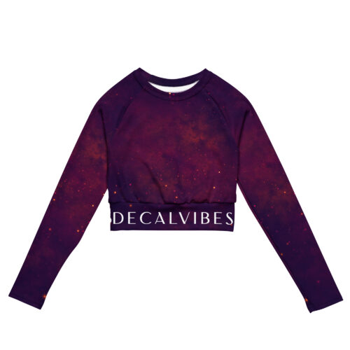 DECALVIBES Crop Top mit langen Ärmeln Ultimate Purple Inferno