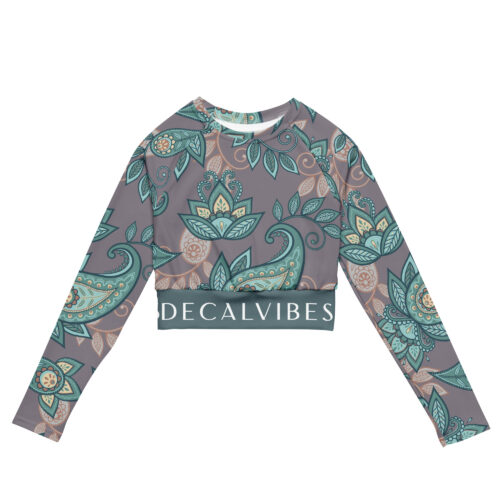 DECALVIBES Crop Top mit langen Ärmeln Ultimate Vintage Leaves