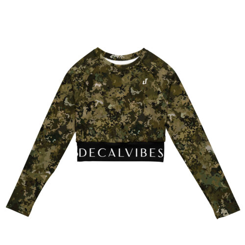 DECALVIBES Crop Top mit langen Ärmeln Forest Camouflage