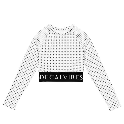 DECALVIBES Crop Top mit langen Ärmeln Ultimate White Dots