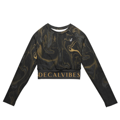 DECALVIBES Crop Top mit langen Ärmeln Ultimate Liquid Color Gold & Black