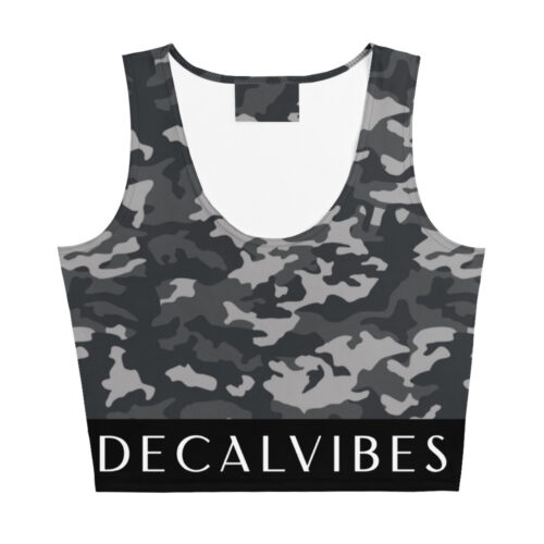 DECALVIBES Crop Top ohne Ärmel Tank Top Ultimate Greyness Camouflage
