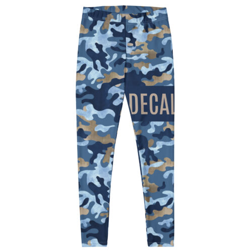 DECALVIBES Damen Leggings Basic Urban Side Blue Camouflage