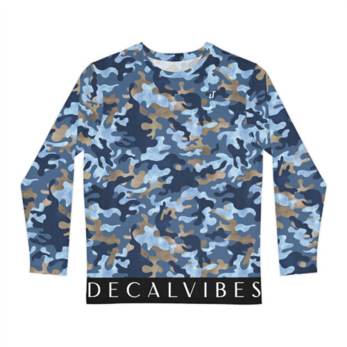 DECALVIBES Herren Langarmshirt Ultimate Blue Camouflage