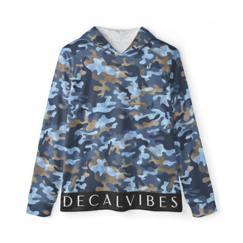 DECALVIBES Herren Sport Hoodie Ultimate Blue Camouflage