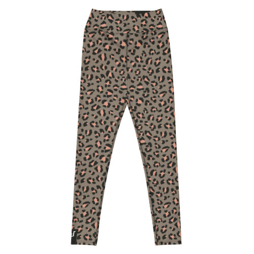 DECALVIBES Damen High Waist Yoga Leggings Leopard Grey