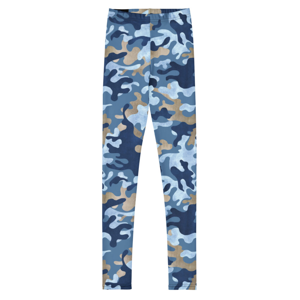 DECALVIBES Mädchen Leggings für Kinder & Jugendliche Blue Camouflage