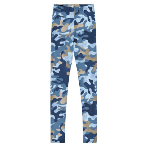 DECALVIBES Mädchen Leggings für Kinder & Jugendliche Blue Camouflage