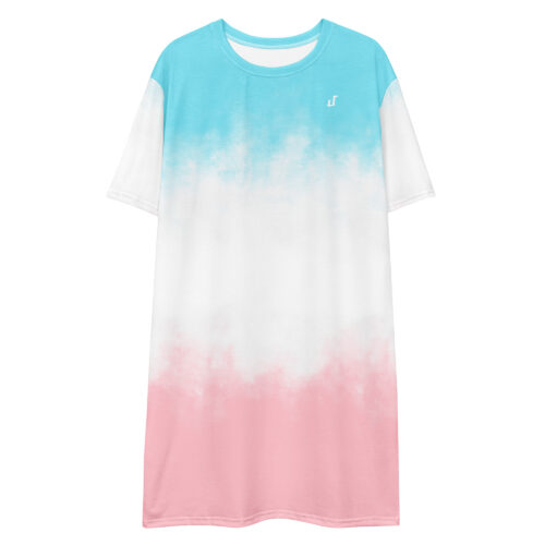 DECALVIBES T-Shirt Kleid Oversize Fit Gradient Pink Blue